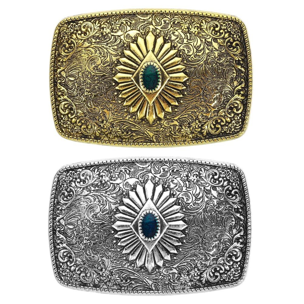 1324 Western Belt Buckle Big Turquoise Belt Buckle 's Cowboy